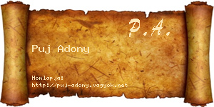Puj Adony névjegykártya